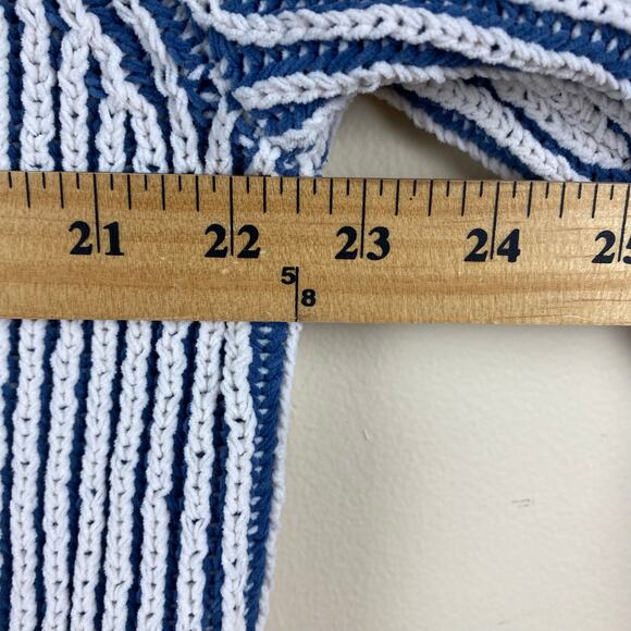 Aerie Sugar Rush Chenille Polo Henley Sweater Striped Oversized Coastal Preppy M - Picture 12 of 15